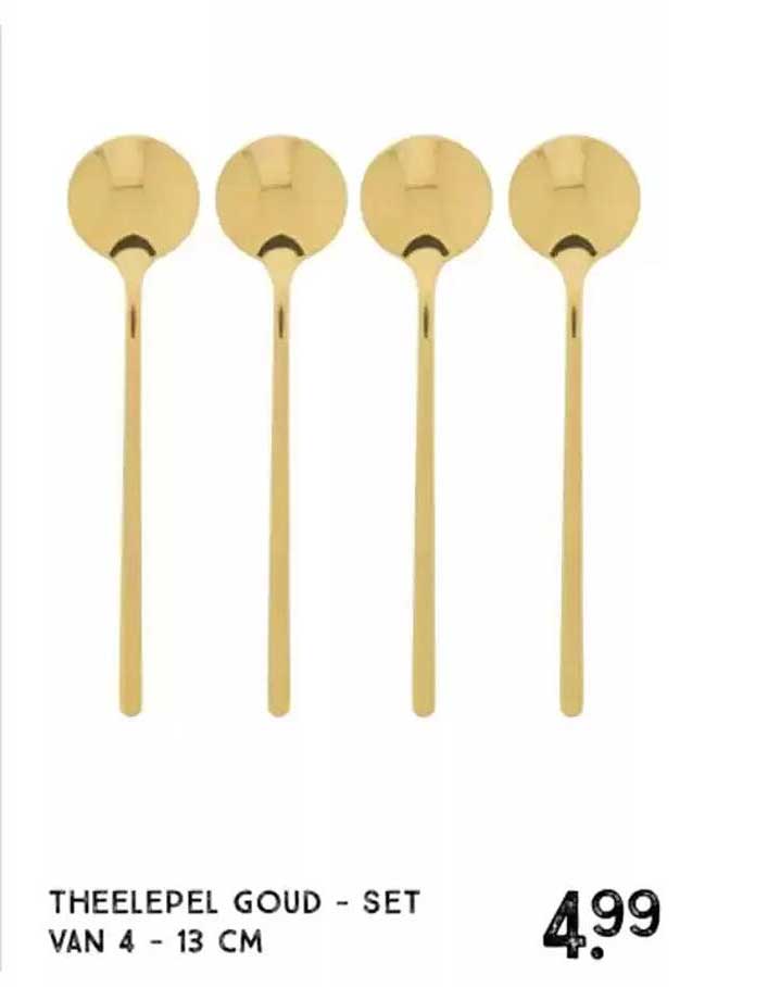 THEELEPEL GOUD - SET VAN 4