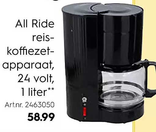 All Ride reis-koffiezet-apparaat, 24 volt, 1 liter**