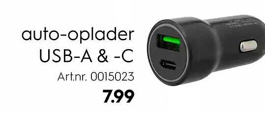 auto-oplader USB-A & -C