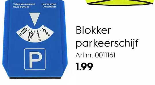 Blokker parkeerschijf