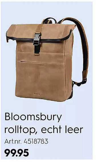 Bloomsbury rolltop, echt leer