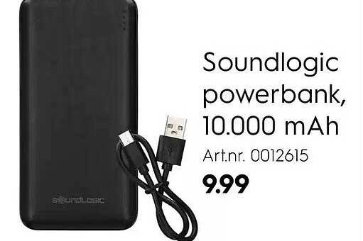 Soundlogic powerbank, 10.000 mAh