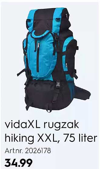 vidaXL rugzak hiking XXL, 75 liter