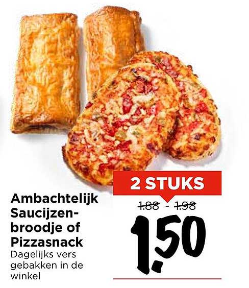 Ambachtelijk Saucijzenbroodje of Pizzasnack