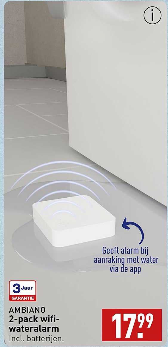 AMBIANO 2-pack wifi-wateralarm