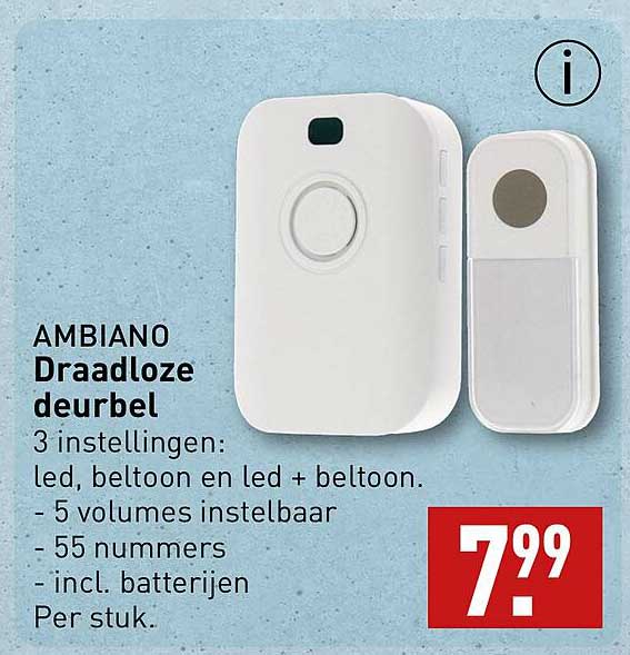 AMBIANO Draadloze deurbel