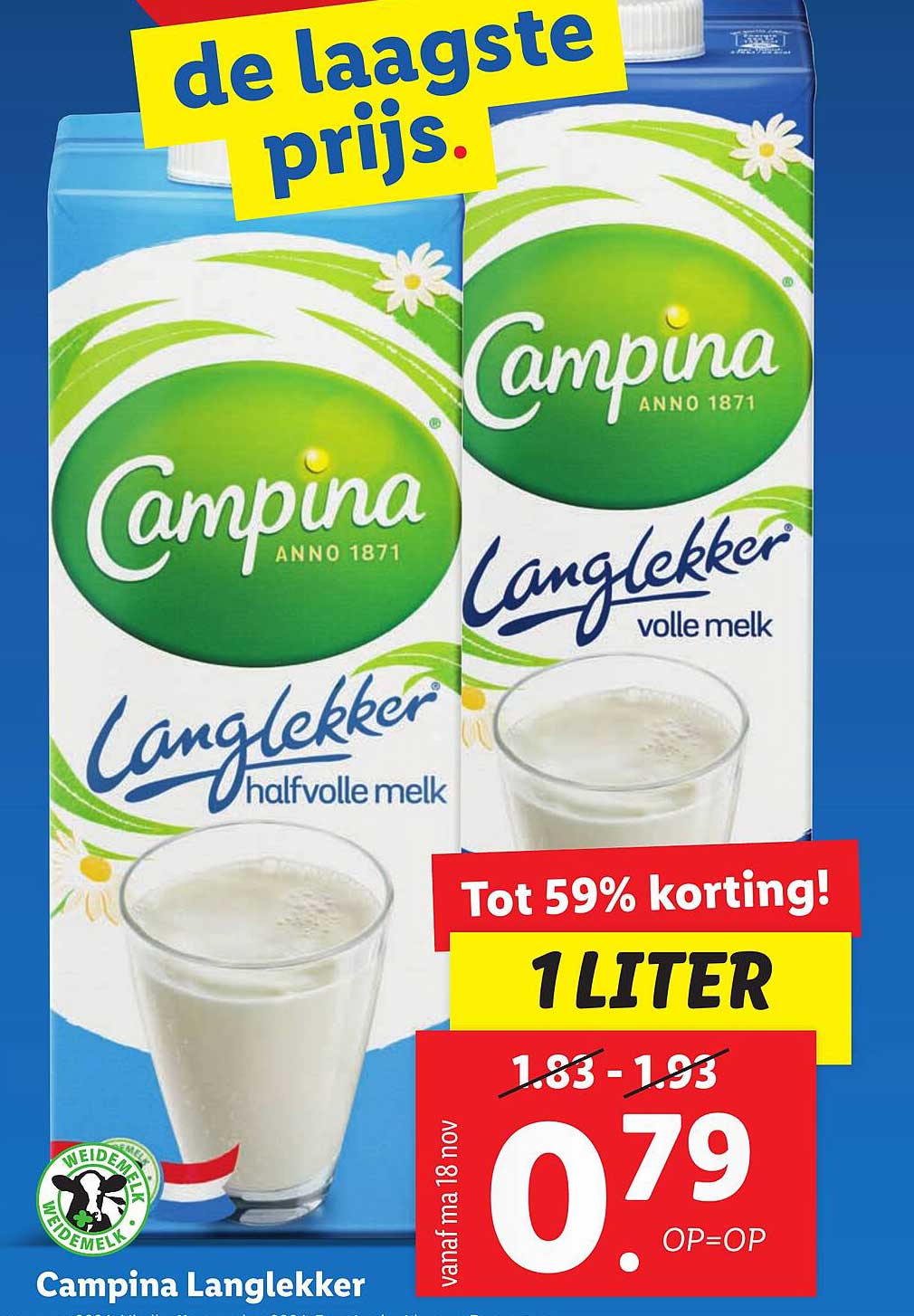 Campina Langlekker halfvolle melk