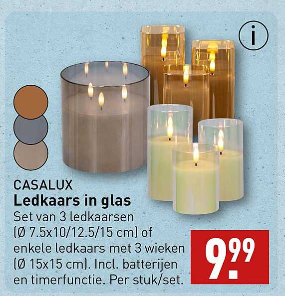 CASALUX Ledkaars in glas