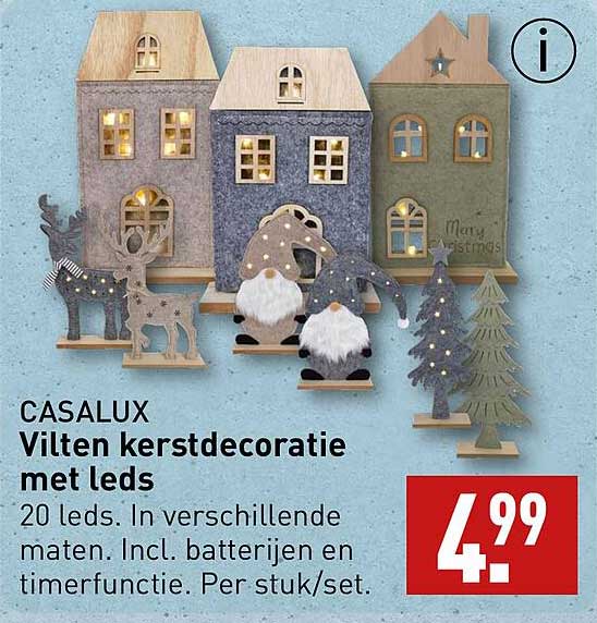 CASALUX Vilten kerstdecoratie met leds