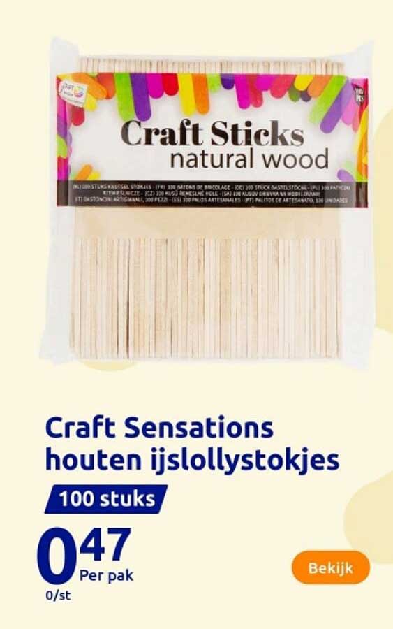 Craft Sensations houten ijslollystokjes