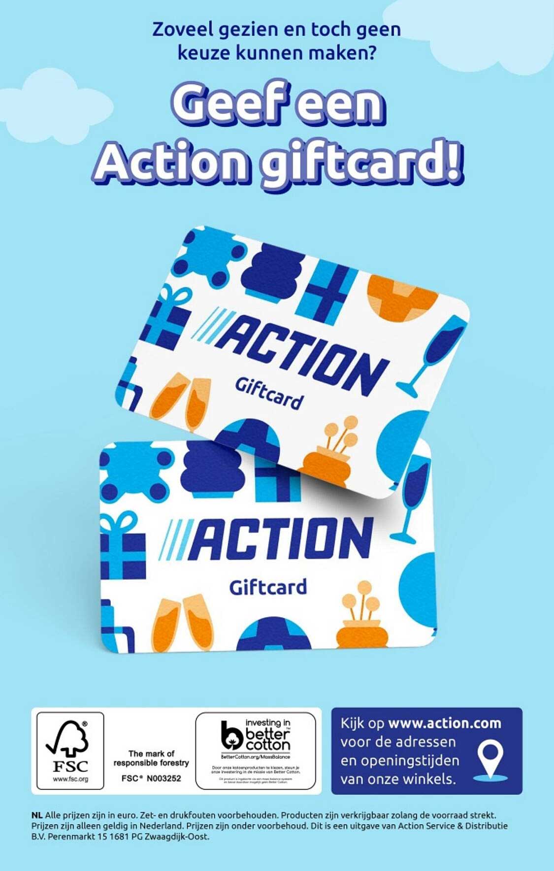 Geef een Action giftcard!