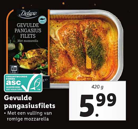 Gevolle pangasiusfilets