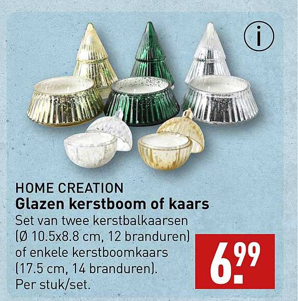 HOME CREATION Glazen kerstboom of kaars