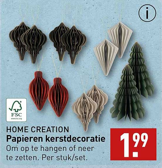 HOME CREATION Papieren kerstdecoratie