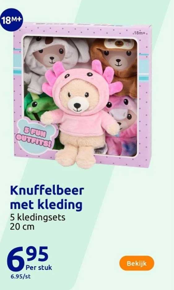 Knuffelbeer met kleding