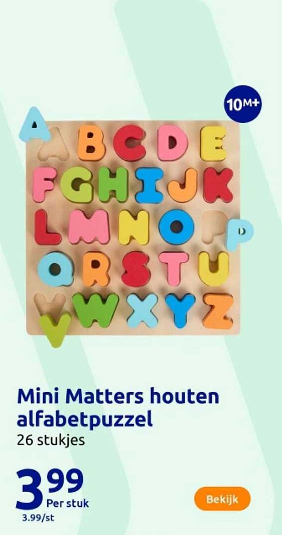 Mini Matters houten alfabetpuzzel