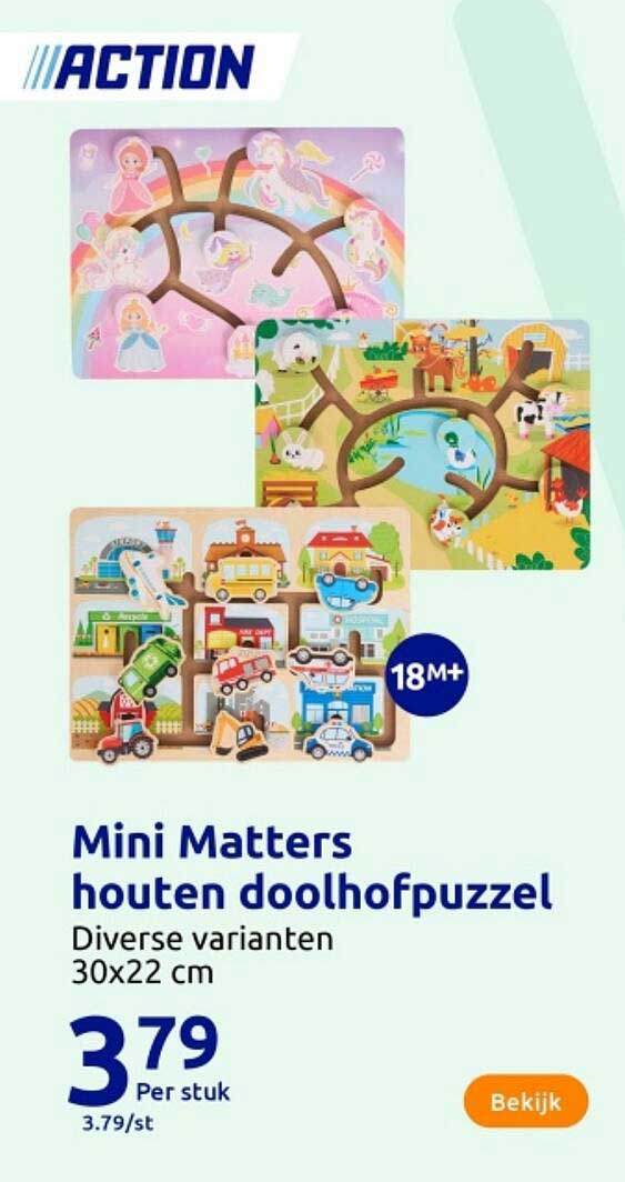 Mini Matters houten doolhofpuzzel