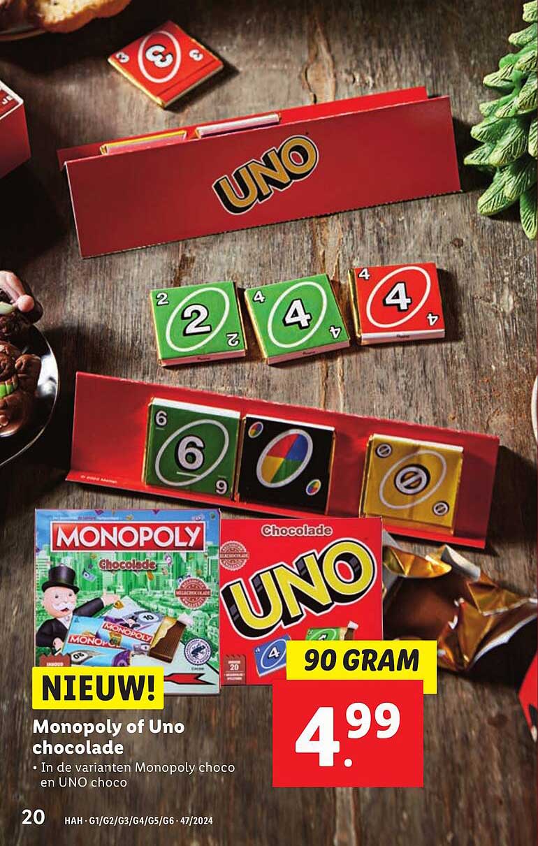 Monopoly of Uno chocolade