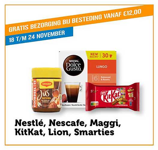 Nestlé, Nescafé, Maggi, KitKat, Lion, Smarties