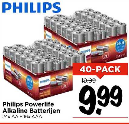 Philips Powerlife Alkaline Batterijen