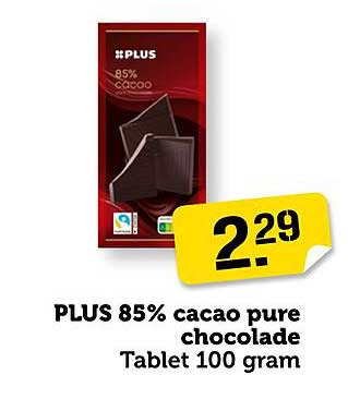 PLUS 85% cacao pure chocolade Tablet 100 gram