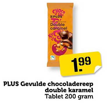 PLUS Gevulde chocoladereep double karamel