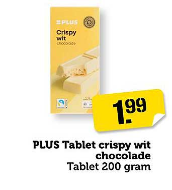 PLUS Tablet crispy wit chocolade