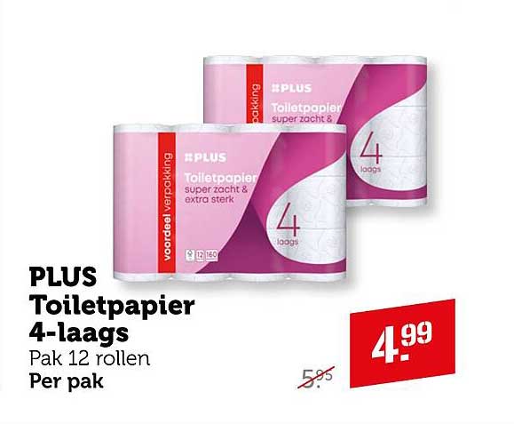 PLUS Toiletpapier 4-laags