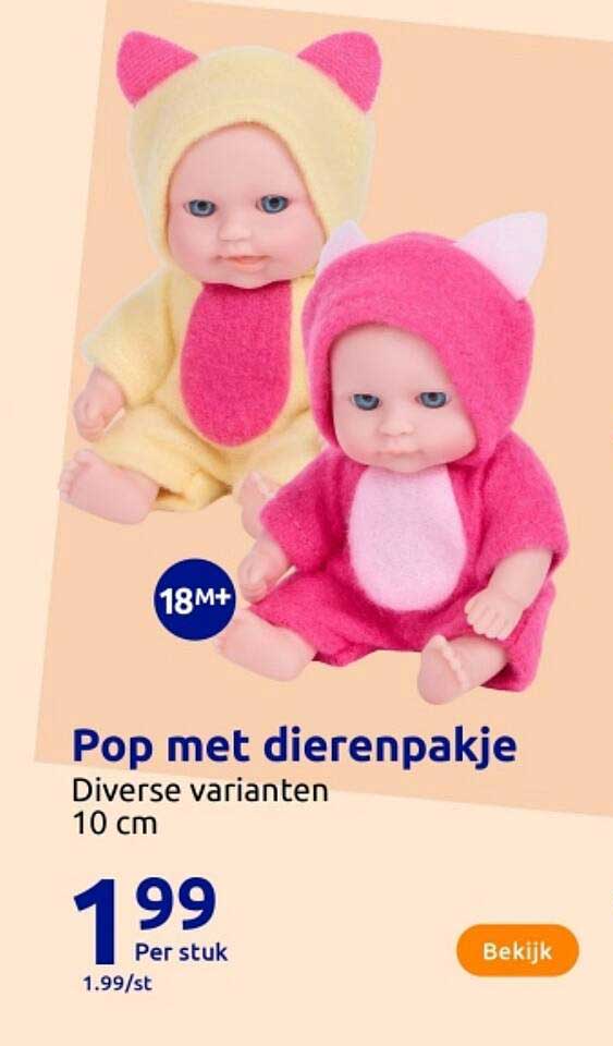 Pop met dierenpakje