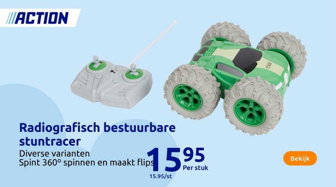 Radiografisch bestuurbare stuntracer