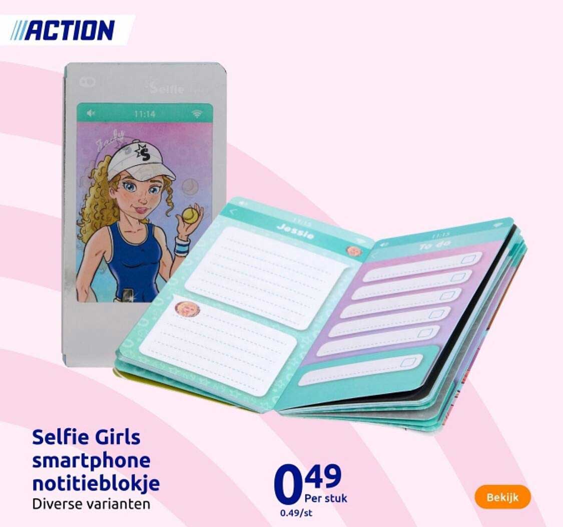 Selfie Girls smartphone notitieblokje