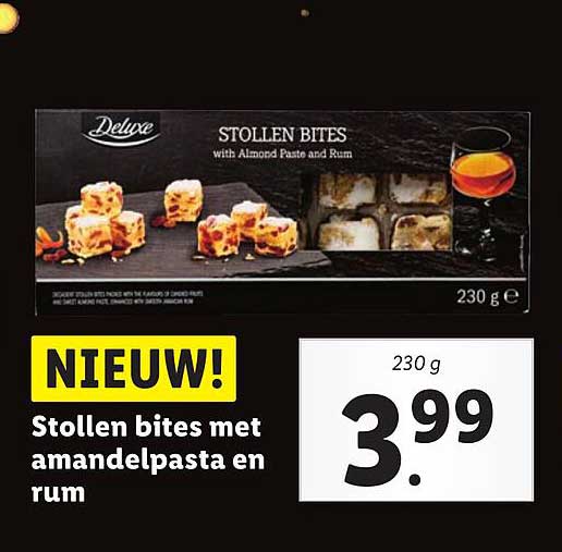 Stollen bites met amandelpasta en rum