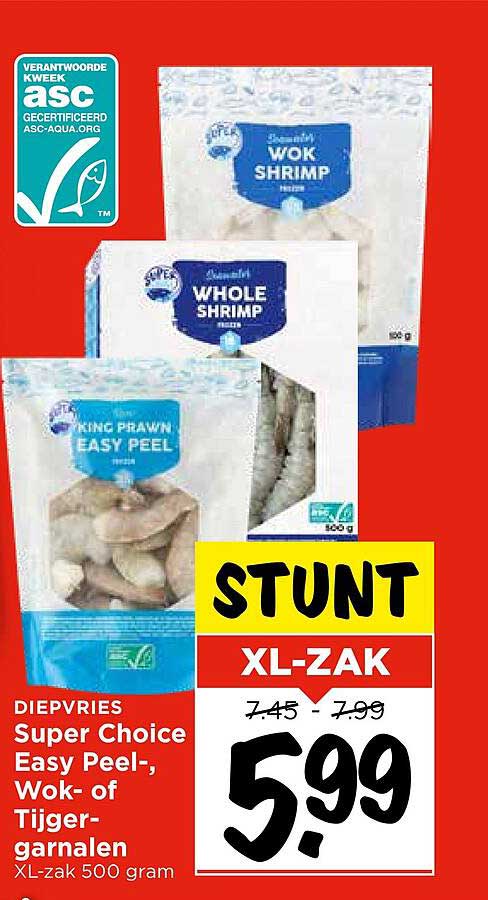 Super Choice Easy Peel-, Wok- of Tijger-garnalen