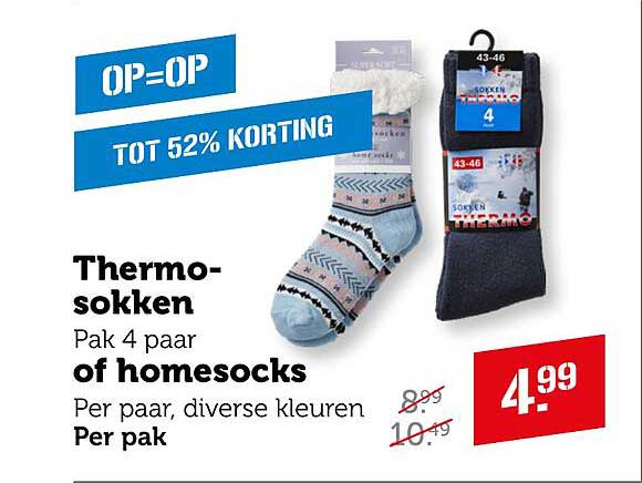 Thermo-sokken Pak 4 paar of homesocks