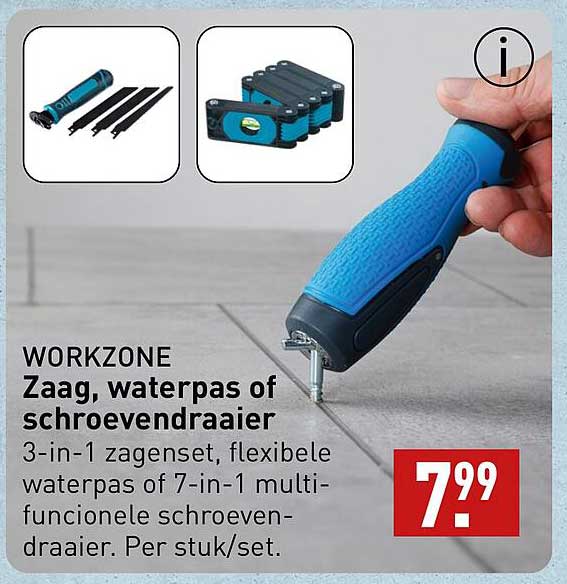 WORKZONE Zaag, waterpas of schroevendraaier