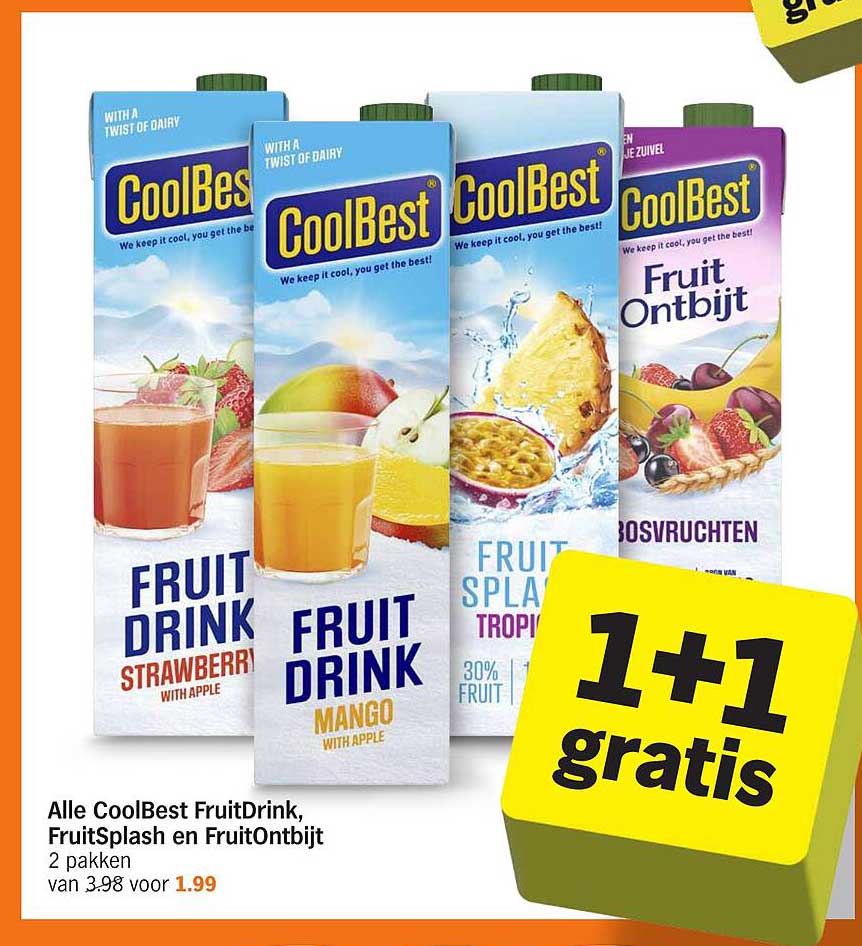 Alle CoolBest FruitDrink, FruitSplash en FruitOntbijt