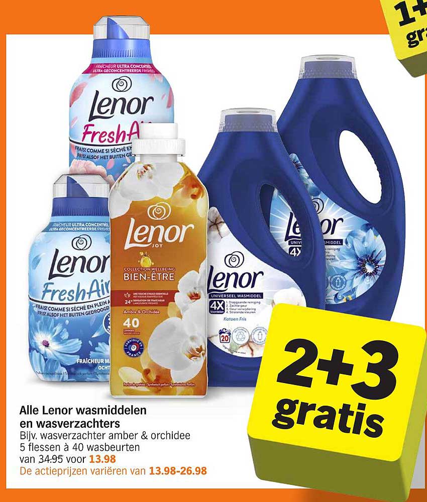 Alle Lenor wasmiddelen en wasverzachters