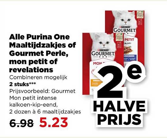 Alle Purina One Maaltijdzakjes of Gourmet Perle, mon petit of revelations