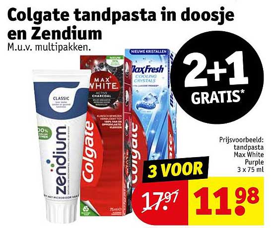 Colgate tandpasta in doosje en Zendium