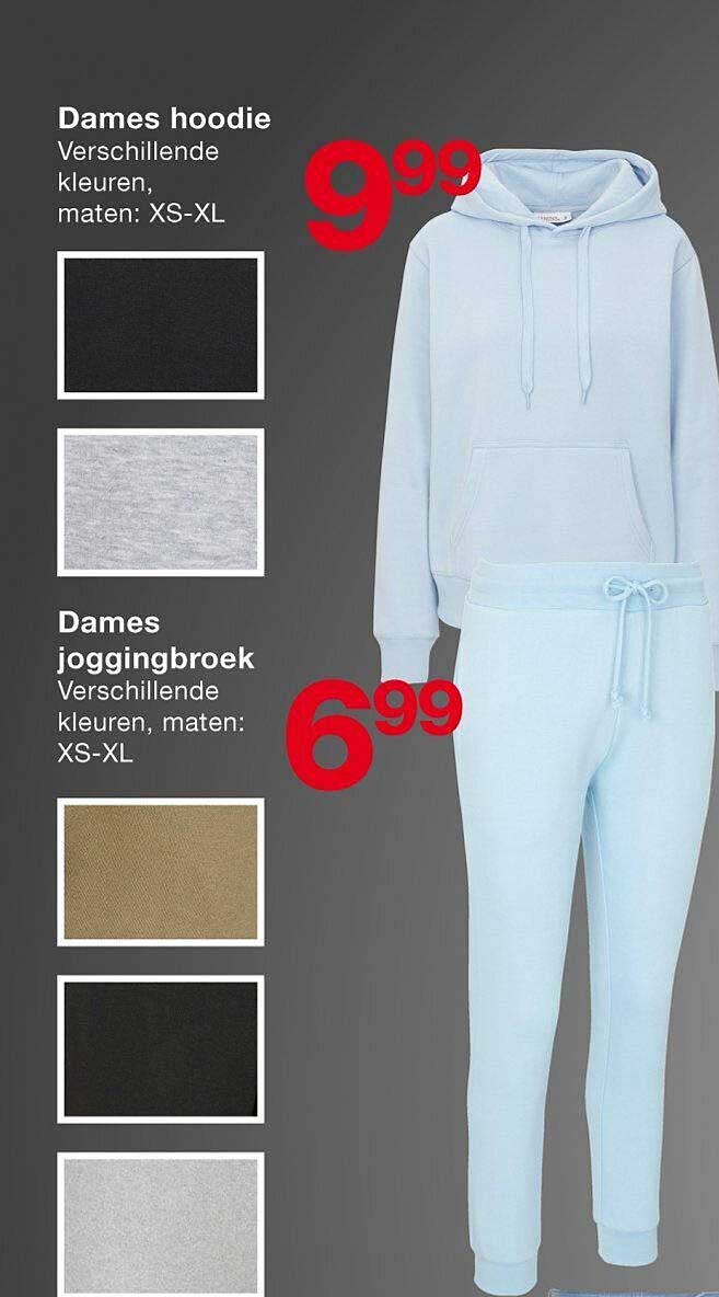 Dames hoodie  
Dames joggingbroek