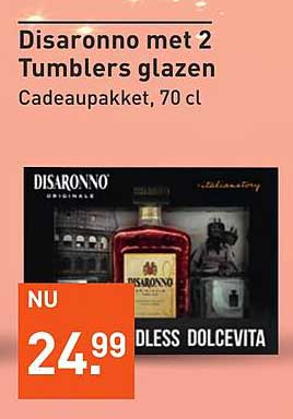 Disaronno met 2 Tumblers glazen