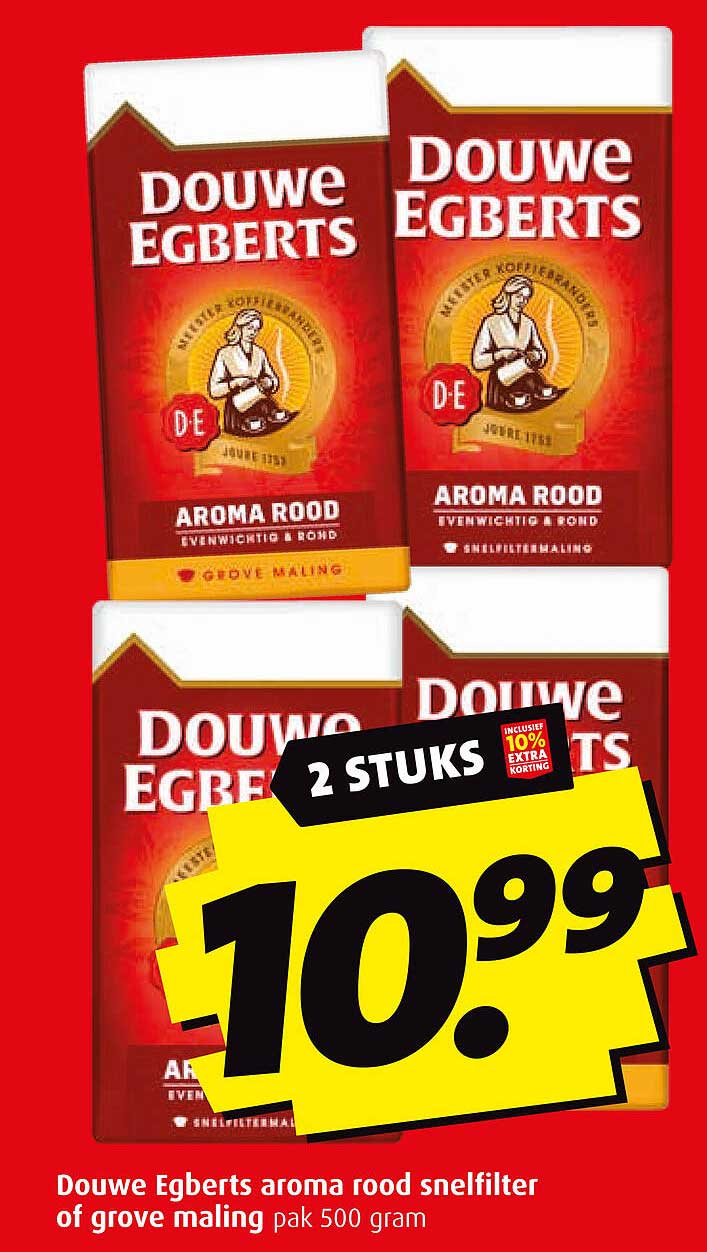 Douwe Egberts aroma rood snelfilter of grove maling