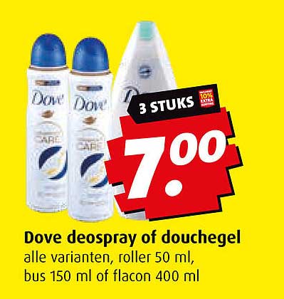 Dove deospray of douchegel