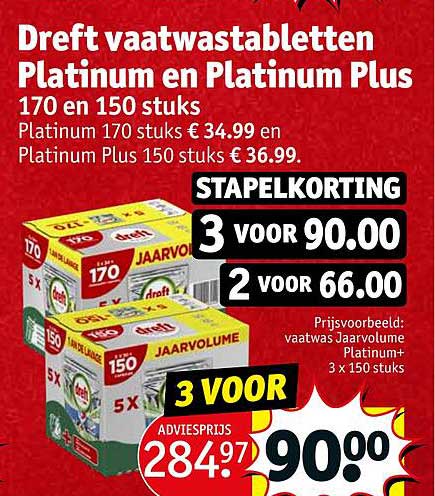 Dreft vaatwastabletten Platinum en Platinum Plus