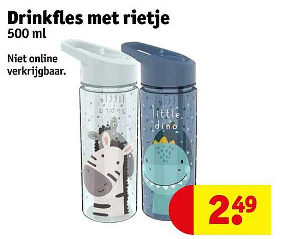 Drinkfles met rietje