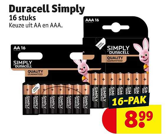 Duracell Simply 16 stuks