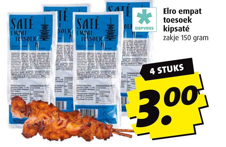 Elro empat toesoek kipsaté