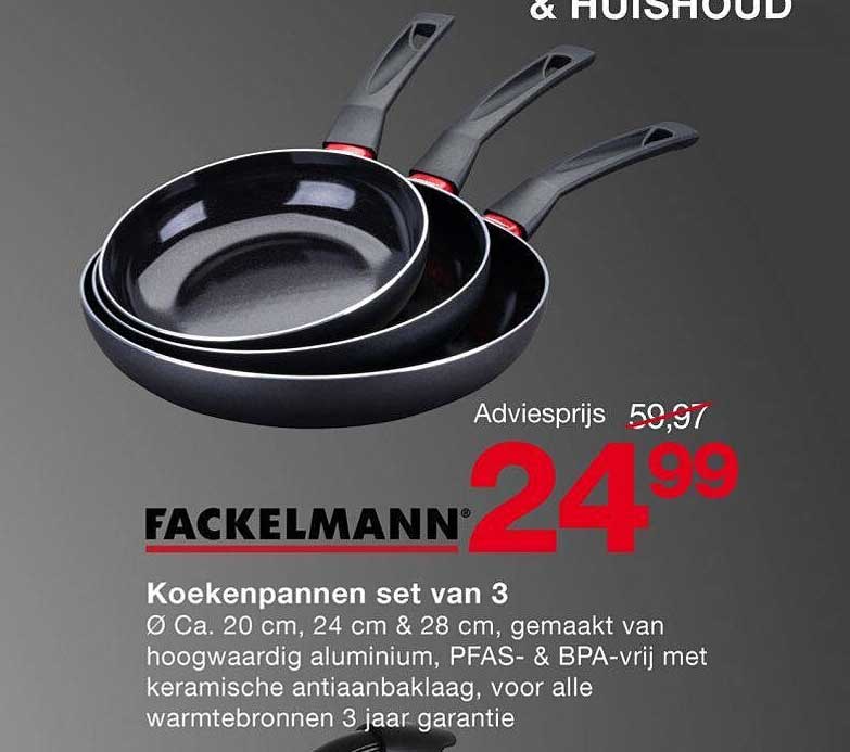 FACKELMANN Koekenpannen set van 3