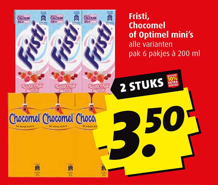 Fristi, Chocomel of Optimel mini's