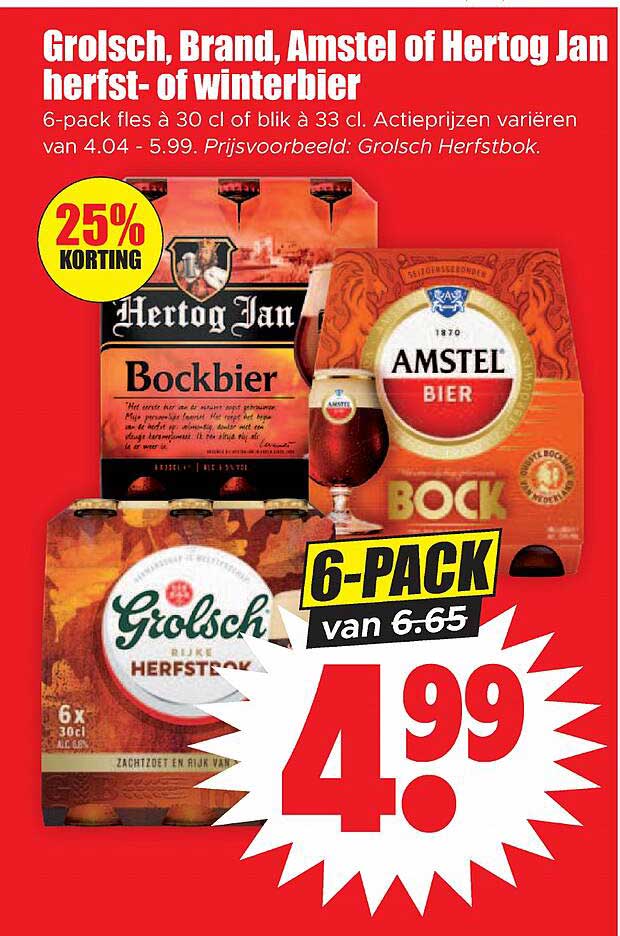 Grolsch, Brand, Amstel of Hertog Jan herfst- of winterbier